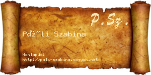 Páli Szabina névjegykártya