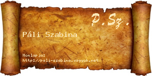 Páli Szabina névjegykártya