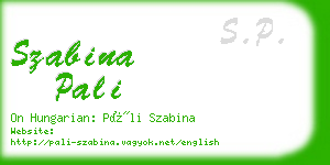 szabina pali business card